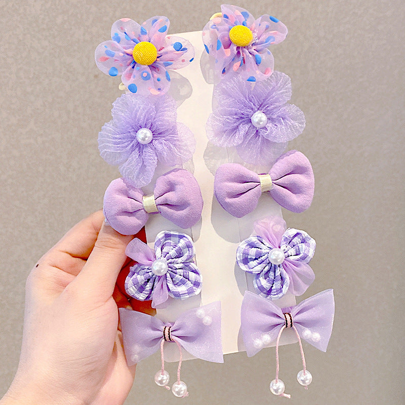 10pcs Flower Hair Clips for Girls