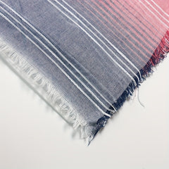 Gradient Striped Scarf Casual Frayed Edge Shawl