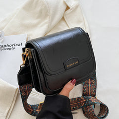 Vintage Pattern Crossbody Bag with Wide Strap