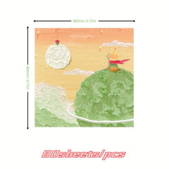 80 Sheets Painting Style Sticky Notes, Small Fresh Message Note Stickers