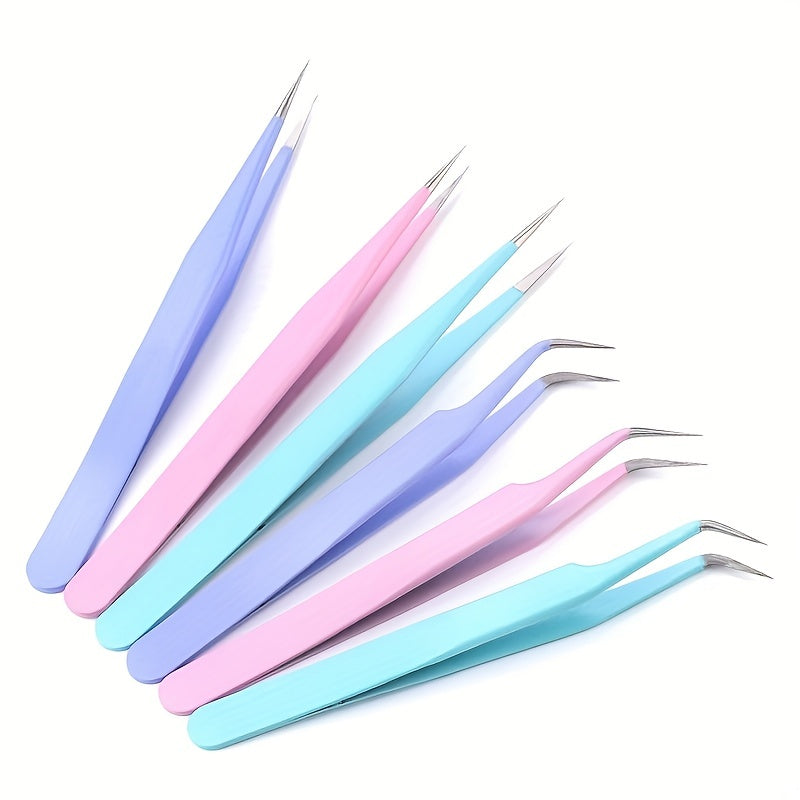 2pcs Colorful Tweezers Set with Bag