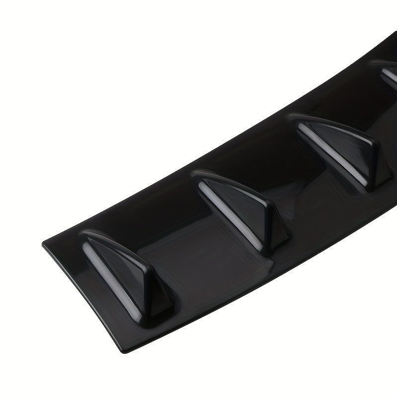 Universal Car Rear Bumper Lip 7 Fin Shark Fin ABS Diffuser Bright
