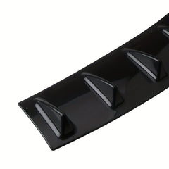 Universal Car Rear Bumper Lip 7 Fin Shark Fin ABS Diffuser Bright