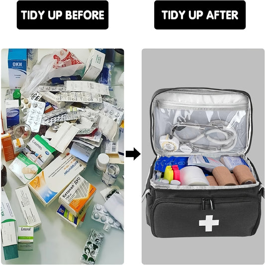 First Aid Storage Bag Empty Organizer For Emergency Home Office Car Travel