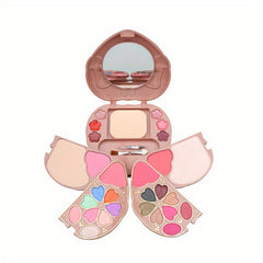 Heart-Shaped Makeup Box Set with Eyeshadow Palette Blush Foundation Powder