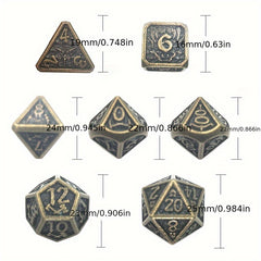 7pcs Dragon Scale Metal Polyhedral Dices for RPG Board Game