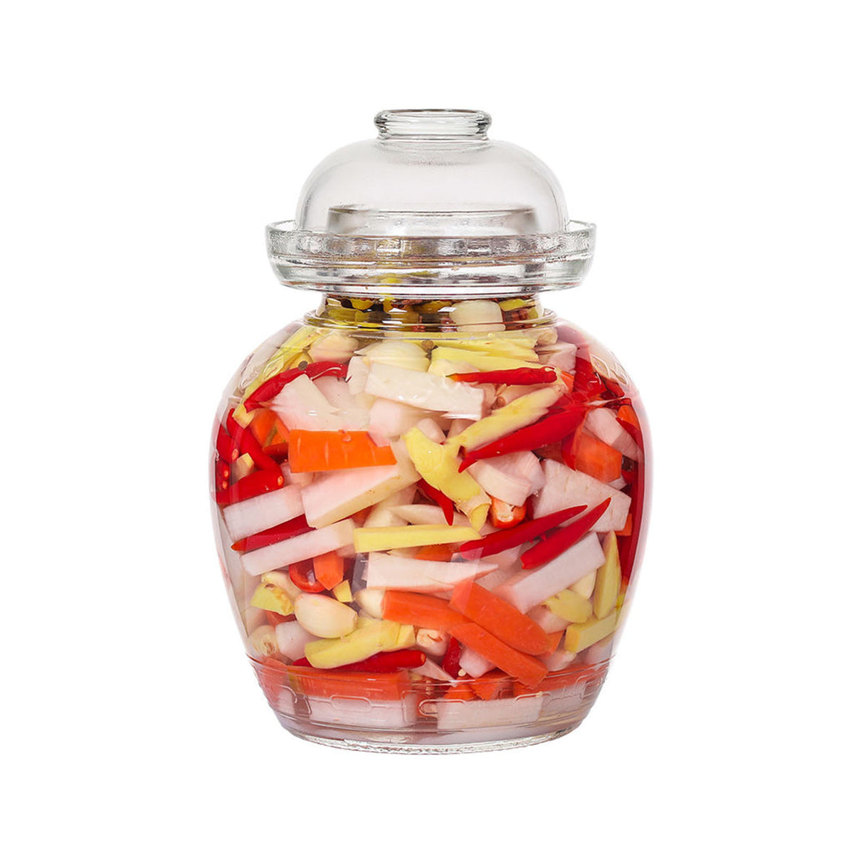 Chinese Glass Pickle Jar 1500ml Fermentation Jar with Water Seal