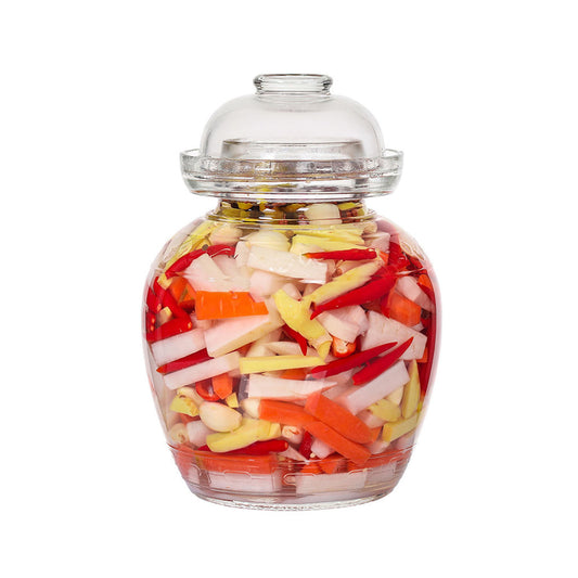 Chinese Glass Pickle Jar 1500ml Fermentation Jar with Water Seal