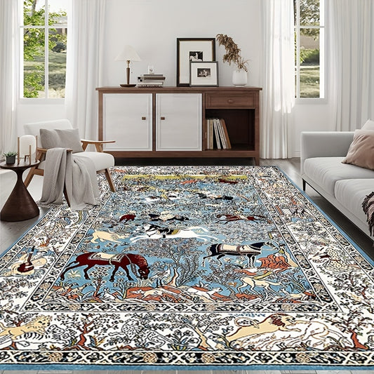 Boho Style Vintage Area Rug Soft Washable Anti Skid Living Room Carpet