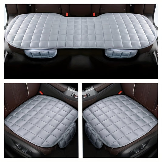 Plush Car Seat Cushion Winter Three-piece Set Non-slip Tie Car Supplies