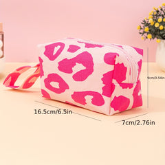 Pink Leopard Print Makeup Bag Cosmetic Bag For Women