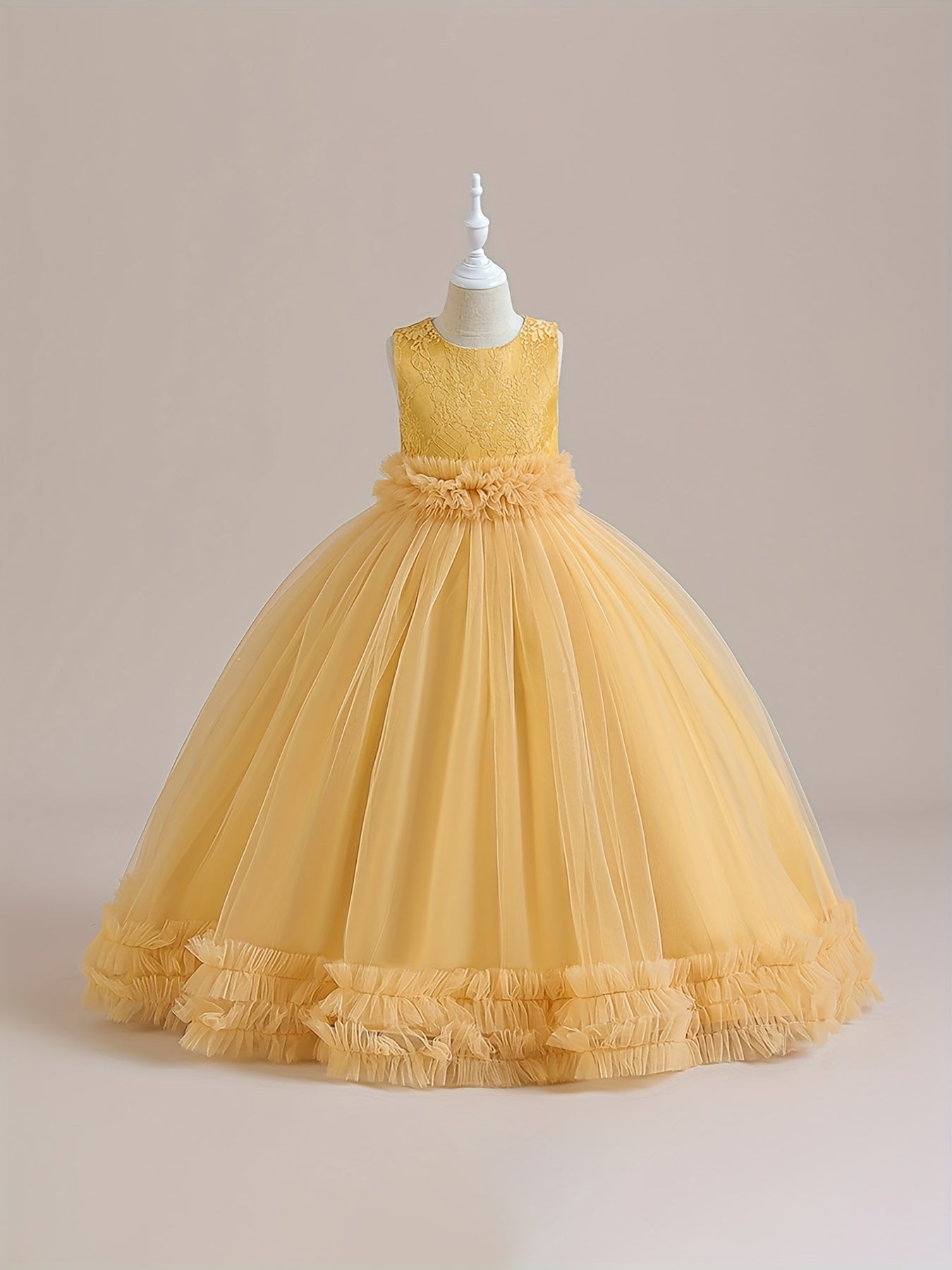 Girls Grace Tulle Stitching Formal Maxi Dress