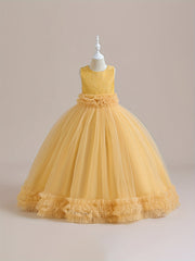 Girls Grace Tulle Stitching Formal Maxi Dress