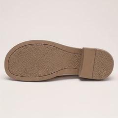 Women's Double Buckle Strap Loafers Slip On Shoes