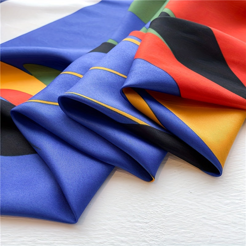 Wavy Block Shawl Large Square Scarf Outdoor Windproof Headwrap
