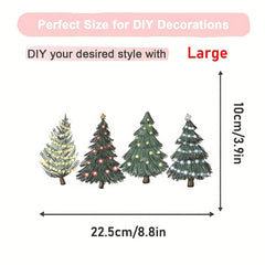 Christmas Tree Heat Transfer Stickers Xmas Iron On Patches Decals