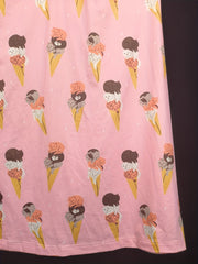  Lounge Dress Women's Plus Cat Ice Cream Print V Neck Nightdress