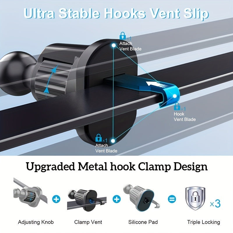 Car Air Vent Phone Mount Holder Metal Hook Air Vent Compatible With All Phones