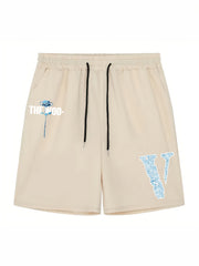 Men's Casual Sports Loose THE WOO Rose Graphic Shorts