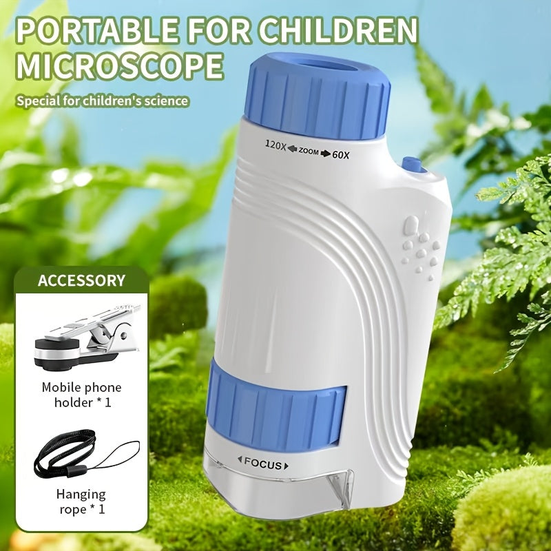 Kids Microscope Toy Set with Phone Clip ABS Material