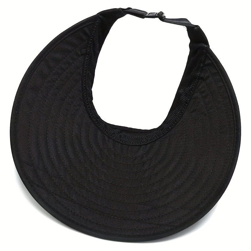 Solid Ponytail Visor Hat UV Protection Sports Beach Cap