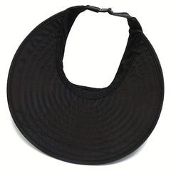 Solid Ponytail Visor Hat UV Protection Sports Beach Cap