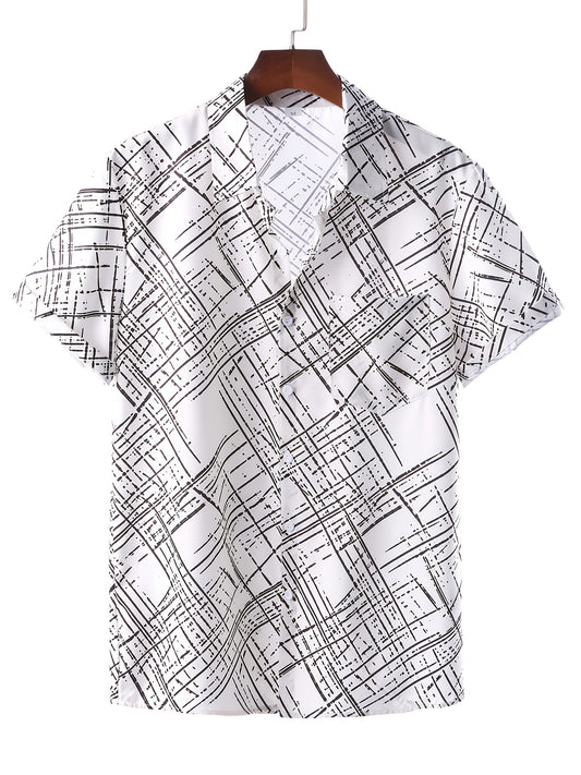Men's Digital Print Short Sleeve Shirt