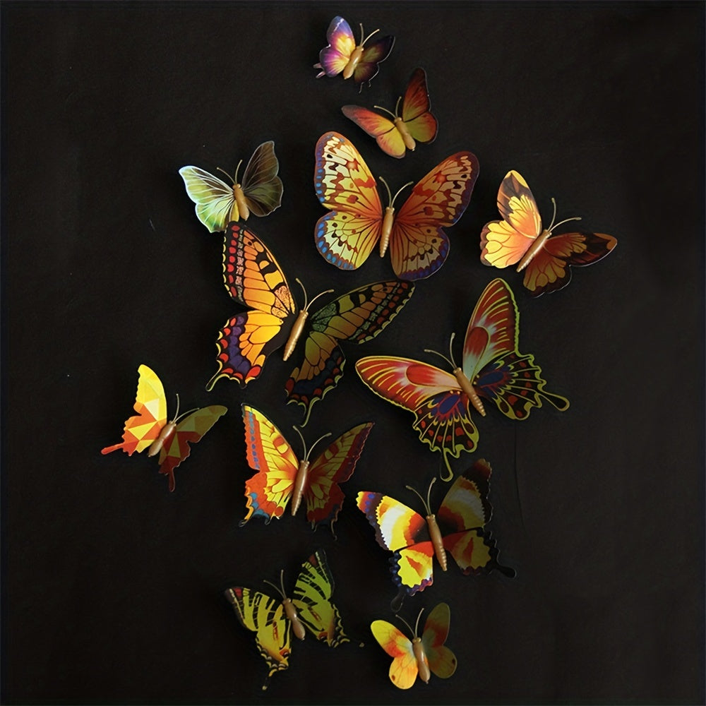 12pcs 3D Butterfly Wall Decals Removable Decor Stickers Kids Bedroom Art Mural