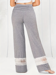  Colorblock Lace Wide Leg Pants