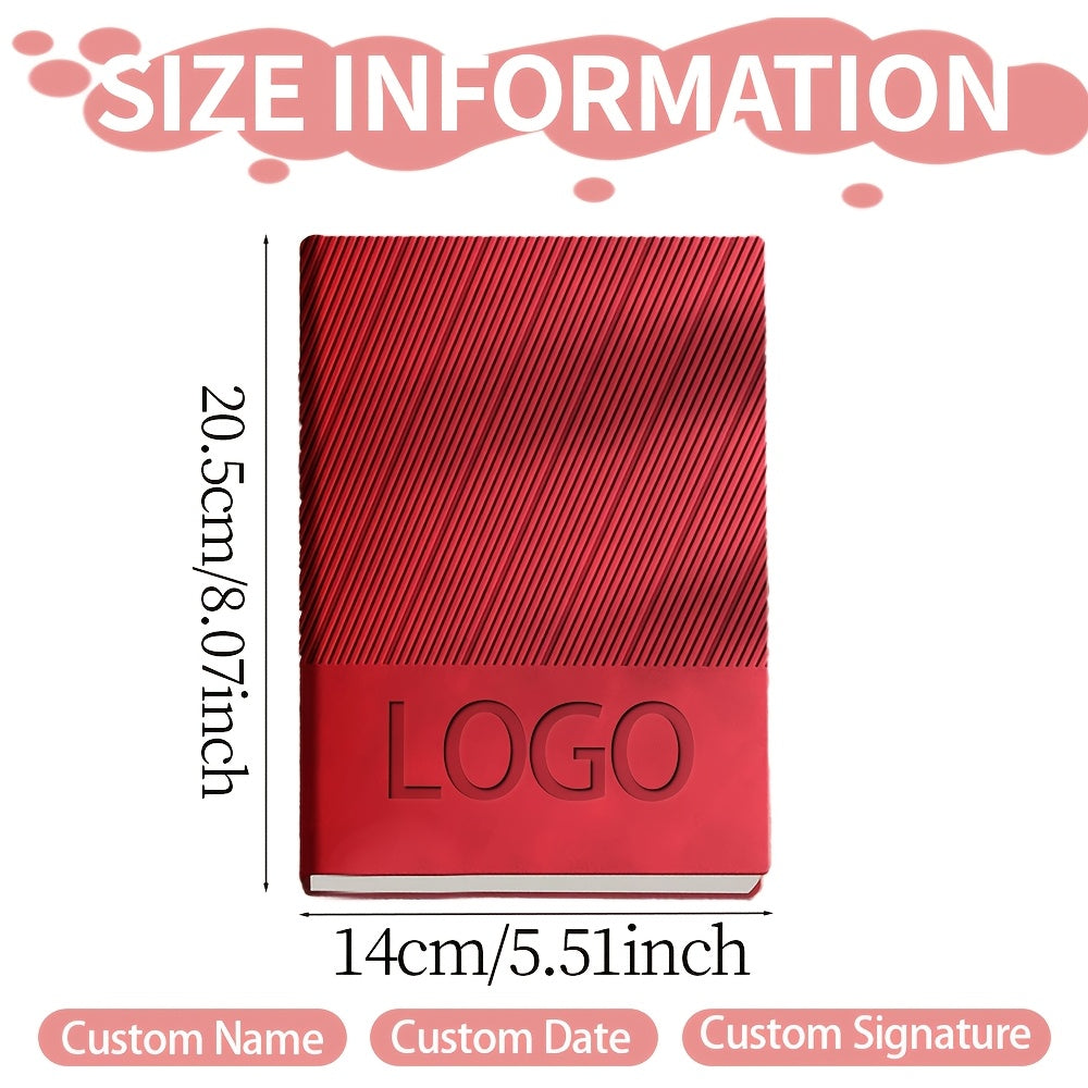 Personalized A5 Softcover Notebook with Name & Logo - Green/Red/Orange/Gray