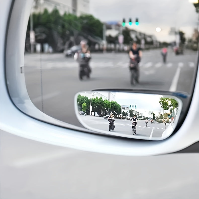 2pcs Car Long Curved Rearview Mirror Blind Spot Mirror HD Anti glare