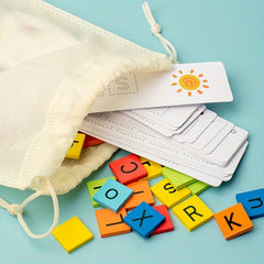 Wooden Spelling Game for Kids 26 Alphabet Letters Educational Cognitive Toy