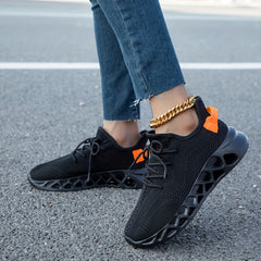 Women's Lightweight Breathable Sneakers Low Lace-up Casual Outdoor Sports Shoes
