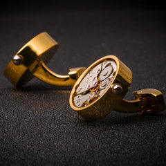 Copper Button Cufflinks Punk Gear Cufflinks