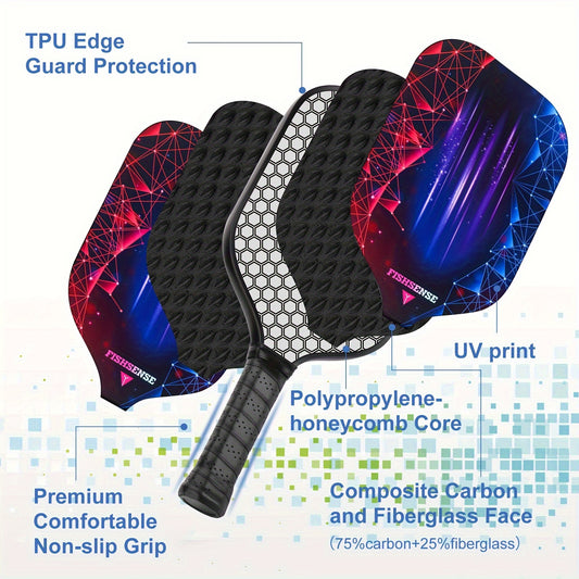 Carbon Fiber Pickleball Paddles Set of 2 Lightweight Rackets