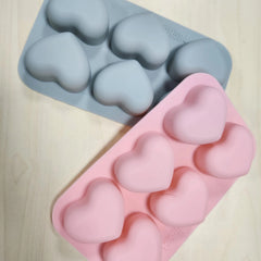6 Cavities 3D Love Heart Silicone Cake Mold for Desserts