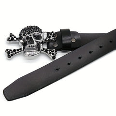 Rhinestone Inlaid Skull Rivet Belt Punk Y2K Hip Hop Gothic Belt