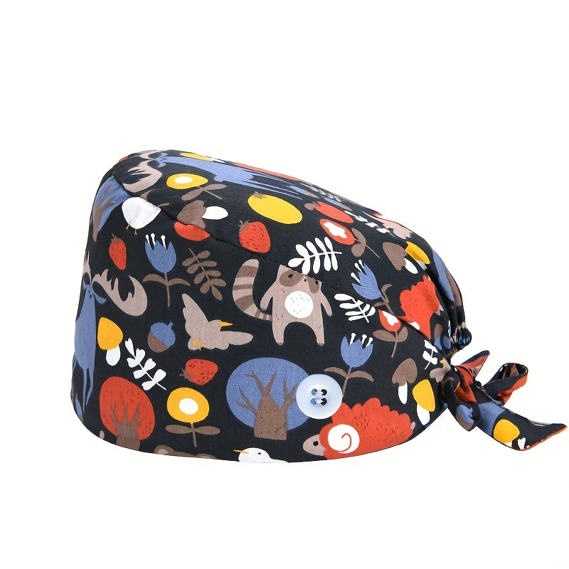 Cartoon Adjustable Work Cap For Women Animal Printed Working Hat