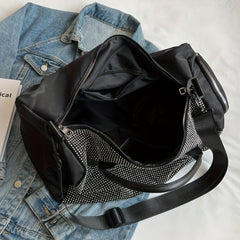 Rhinestone Travel Shoulder Bag Large Capacity Crossbody Handbag