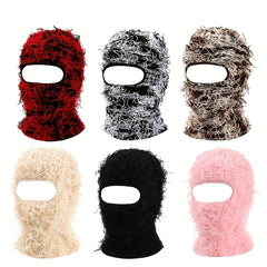 Tie Dye Block Hip Hop Knit Balaclava