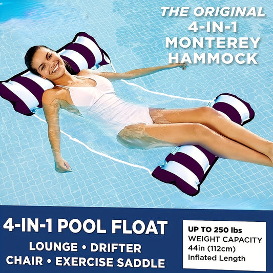 4 in 1 Hammock Pool Float & Water Hammock Thick Inflatable Floats for Adults