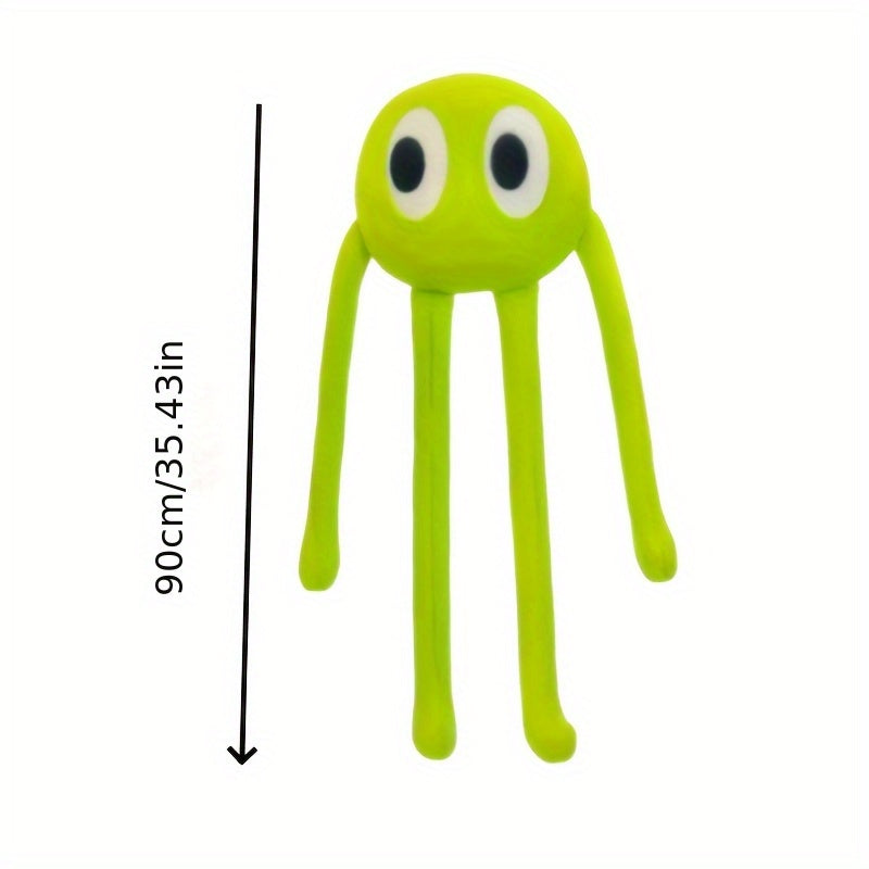 Long Legged Octopus Plush Toy Soft Purple & Green Plush with Heart Eyes