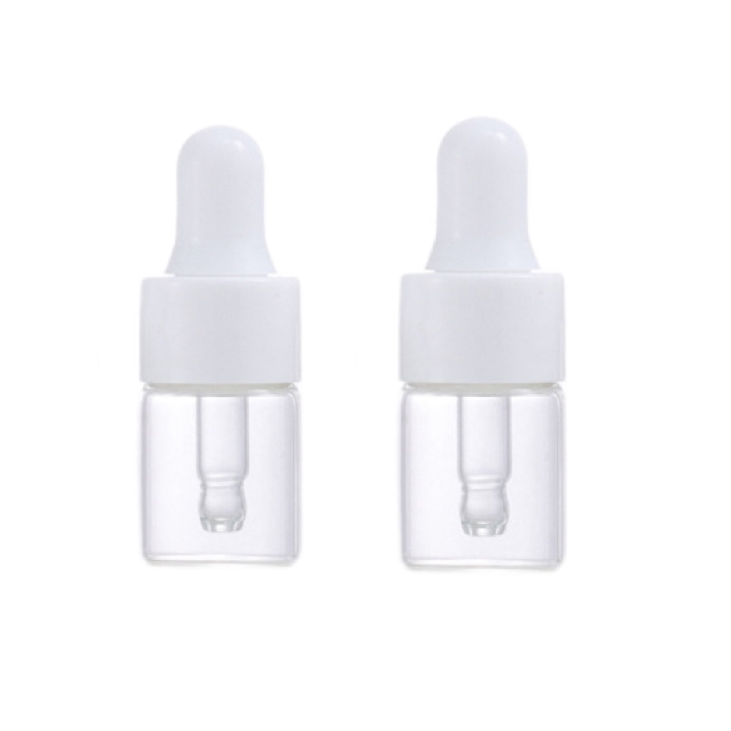 2pcs Mini Glass Dropper Bottles with Caps 1-5ml