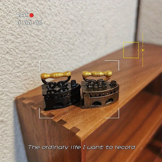 Vintage Mini Iron Tailor Shop Scene Dollhouse Accessory Antique Iron Model