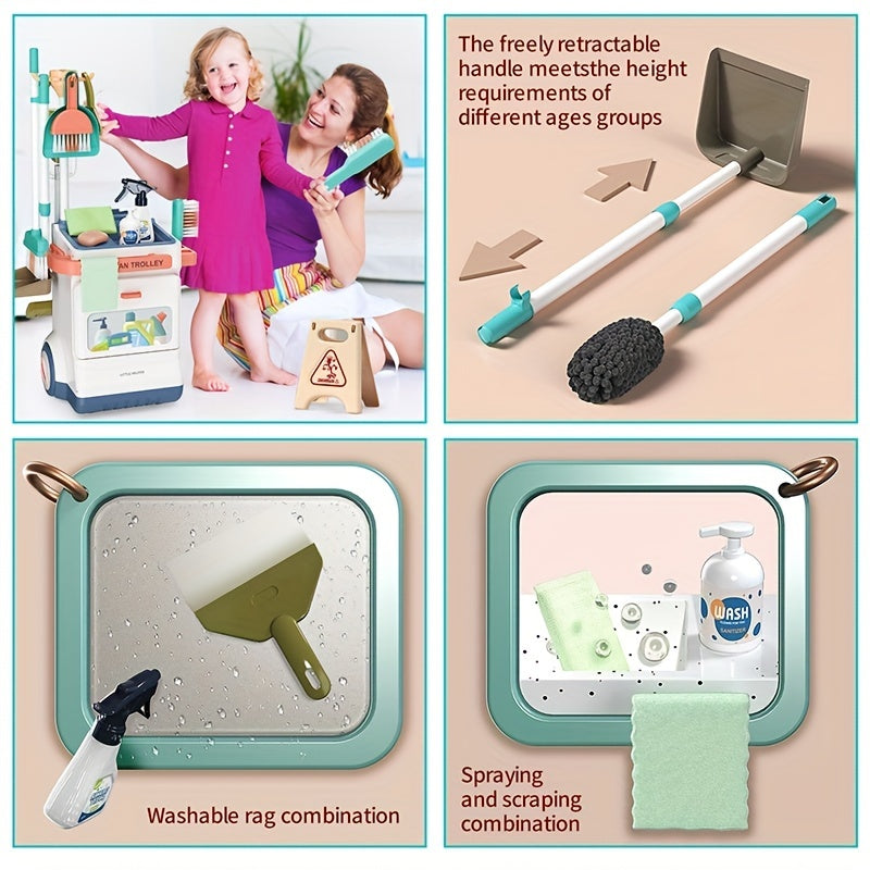 Interactive House Cleaning Pretend Play Set with Storage