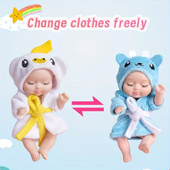 2pcs Rebirth Princess Dolls Soft Cuddly Adorable Friends in Pink And Bathrobes