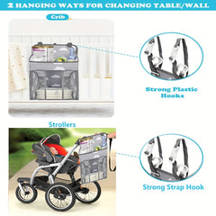 Hanging Diaper Caddy Organizer for Crib & Strollers