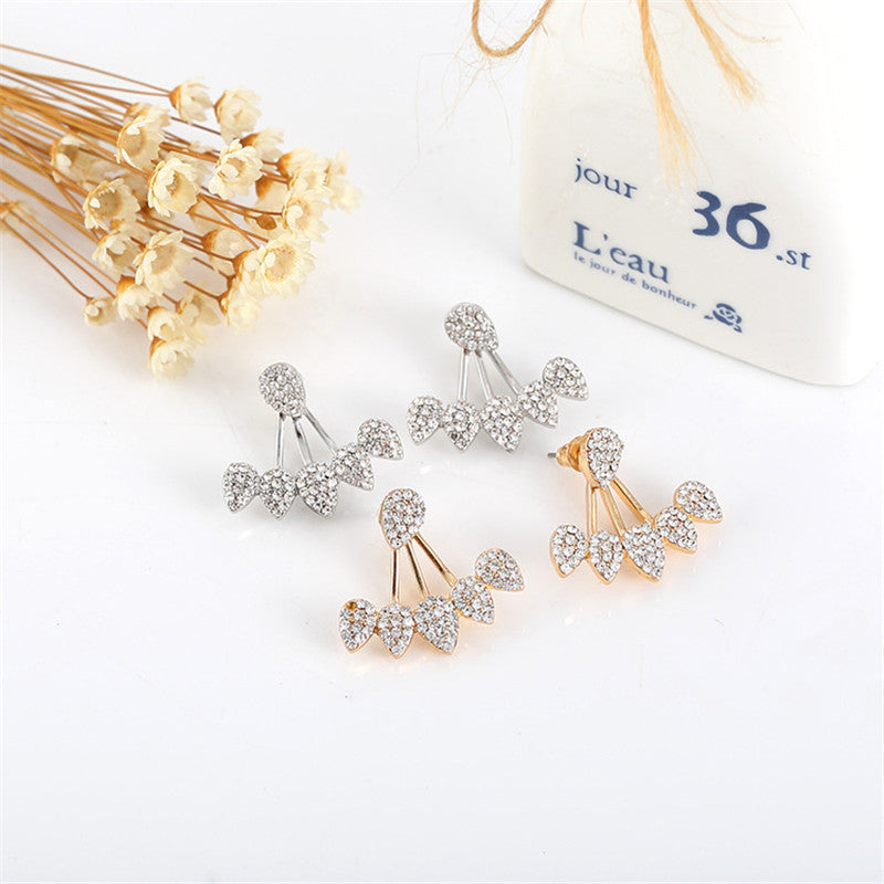 Fan Shaped Back Hanging Earrings