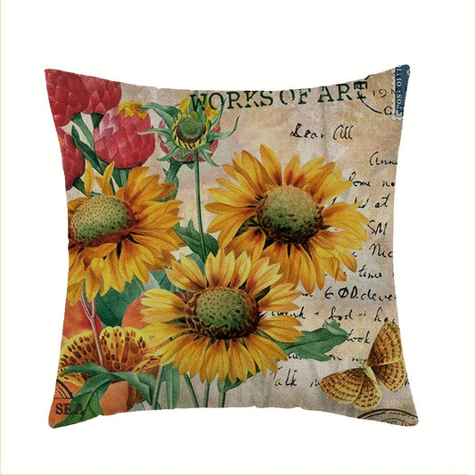 Sunflower Throw Cushion Cover - Home Decor Room Bedroom Living Room