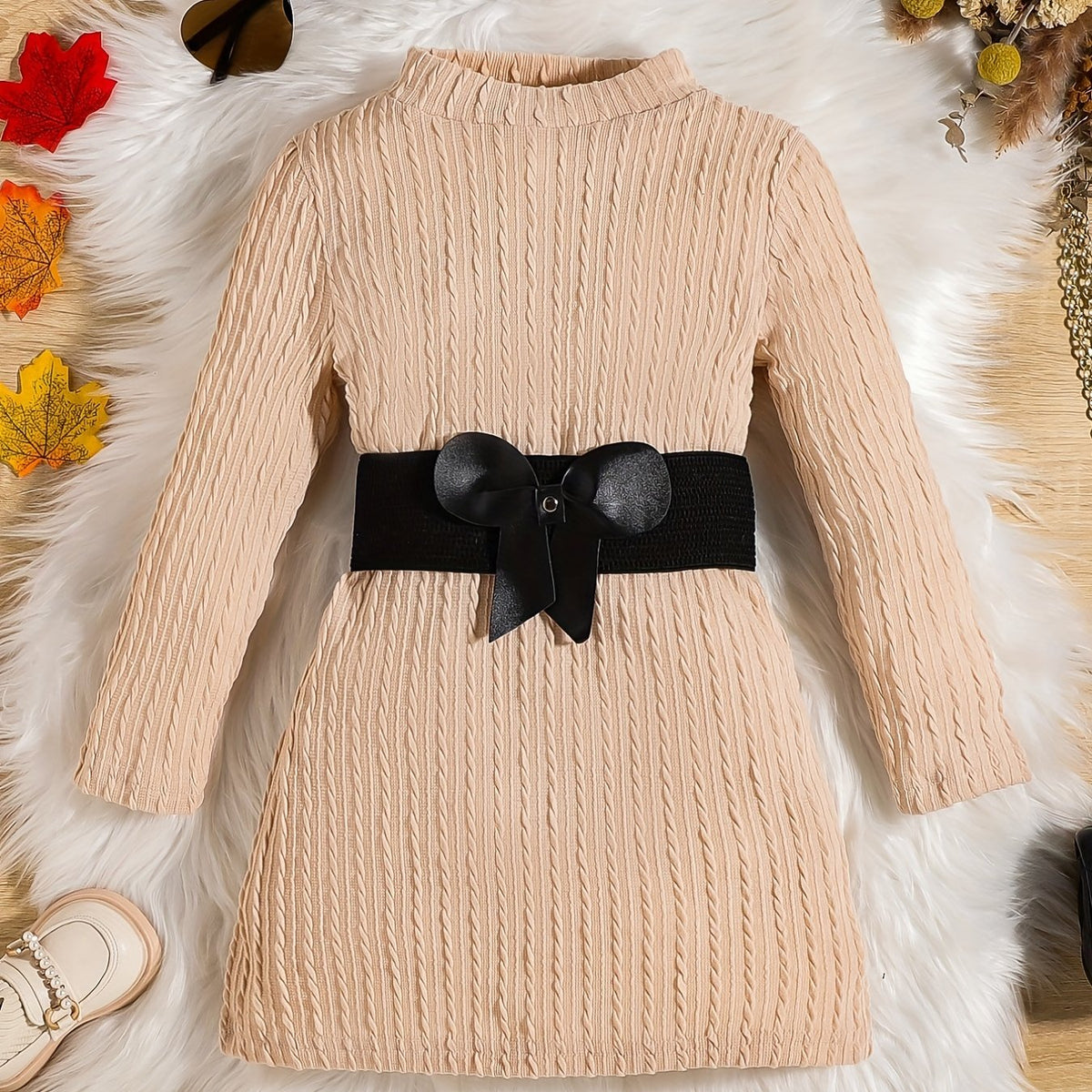 Girls' Jacquard Tunic Dress w/ Belt